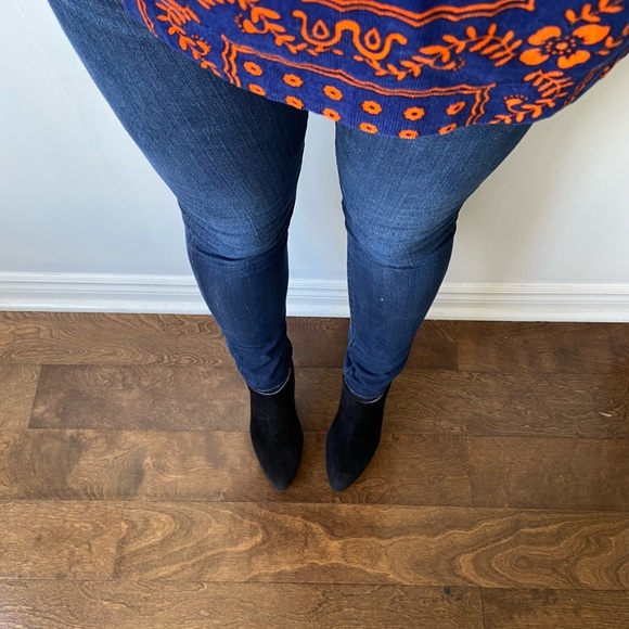 PRADA HEELED BOOTIES SUEDE Size 39 or 9 US Black 5 inch heel - Picture 2 of 15